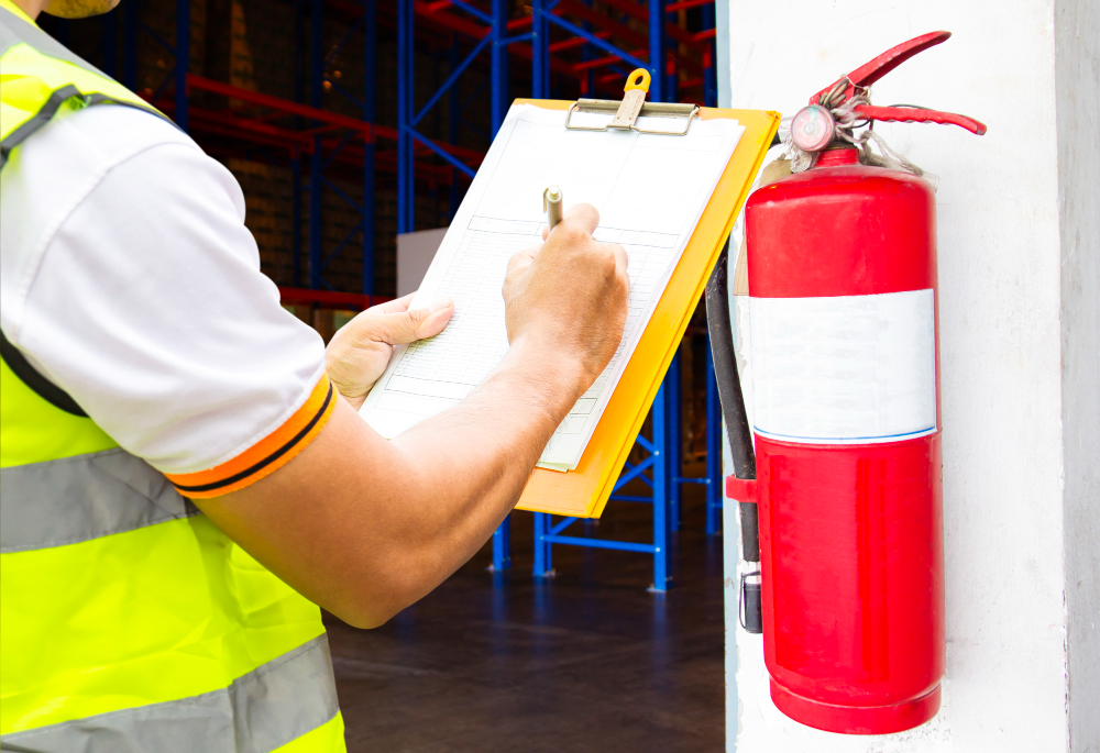 engineer-technician-checking-fire-extinguisher-writing-clipboard-warehouse (1)